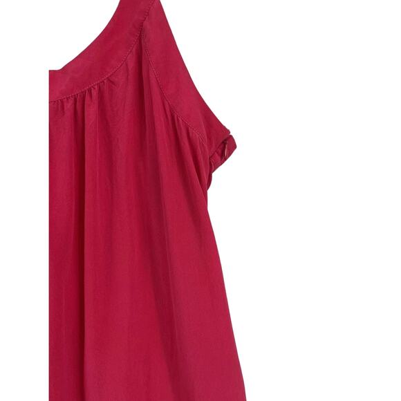 Banana Republic Y2K Pink 100% Silk Lightweight T-Strap Dress Size Medium - Picture 10 of 16